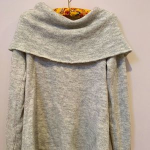 Grey cowl-neck sweater